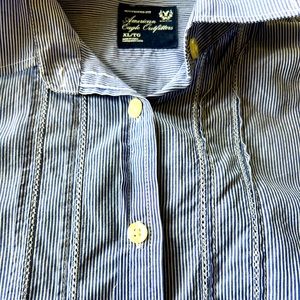 American Eagle, like new, stripe boyfriend button down
